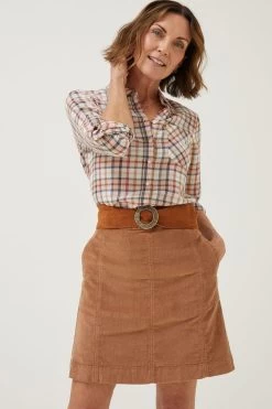 FatFace Natural Olivia Gingham Check Shirt -Fashion Clothing Store D57571s3