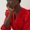 FatFace Red Jay Frill Blouse
