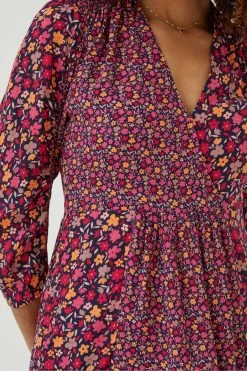 FatFace Red Frankie Retro Wrap Blouse -Fashion Clothing Store D57574s6