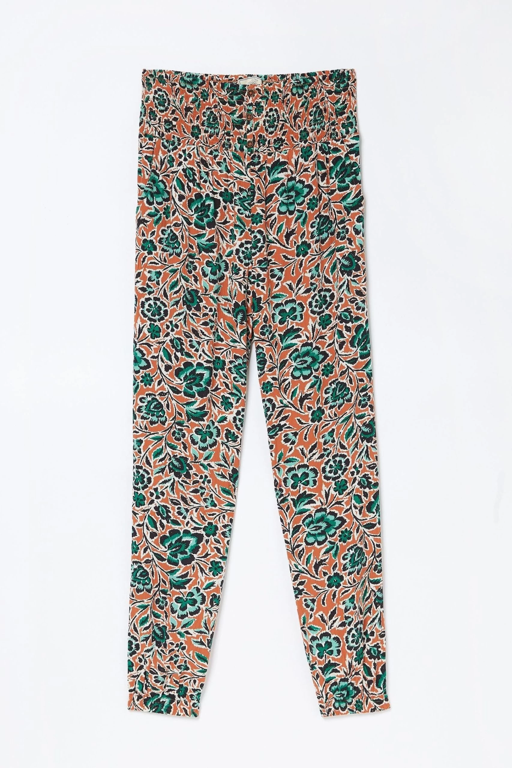 FatFace Orange Shirred Cuffed Sketched Trousers 4 FatFace Orange Shirred Cuffed Sketched Trousers - Image 4