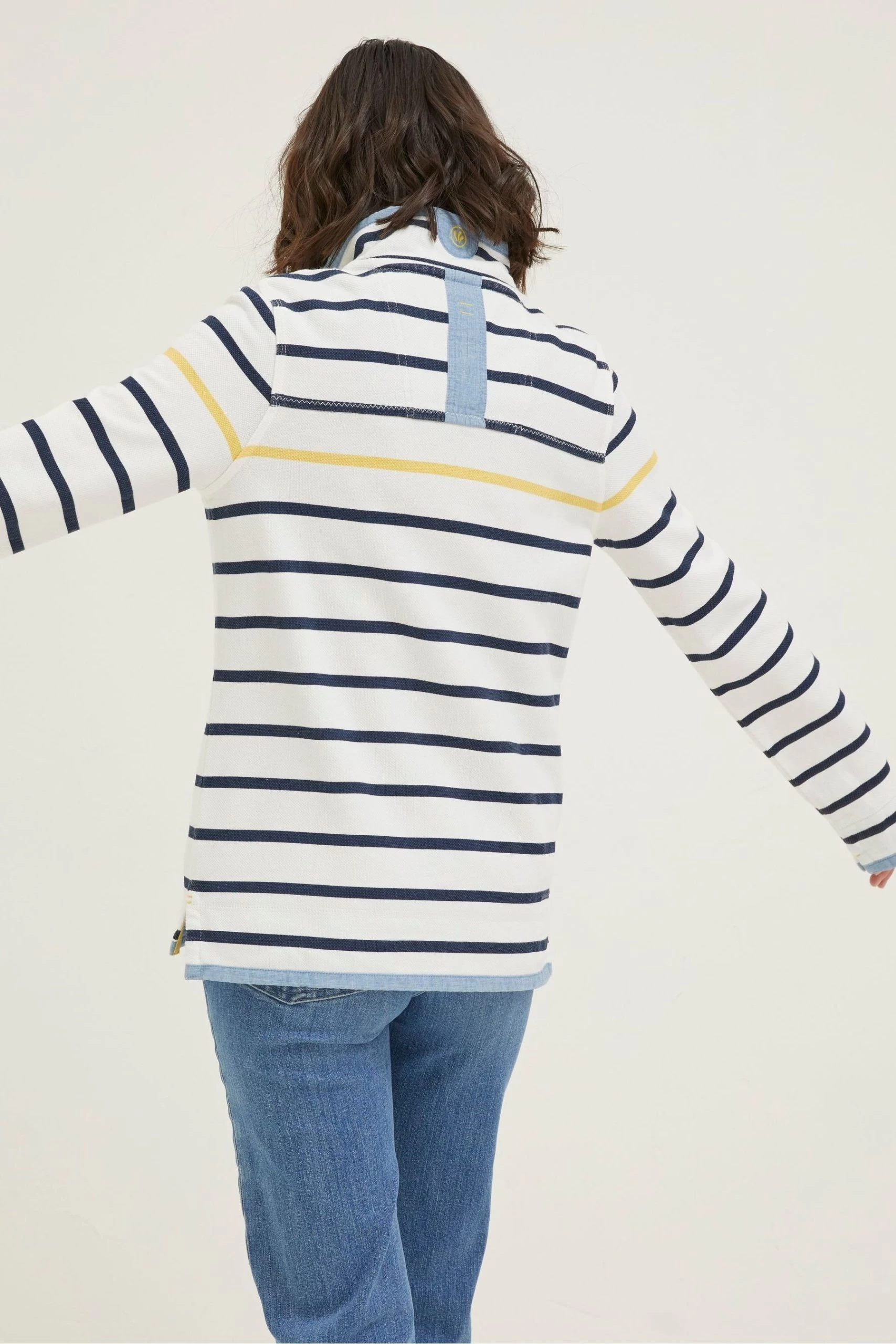 FatFace Natural Airlie Striped Sweatshirt 2 FatFace Natural Airlie Striped Sweatshirt - Image 2