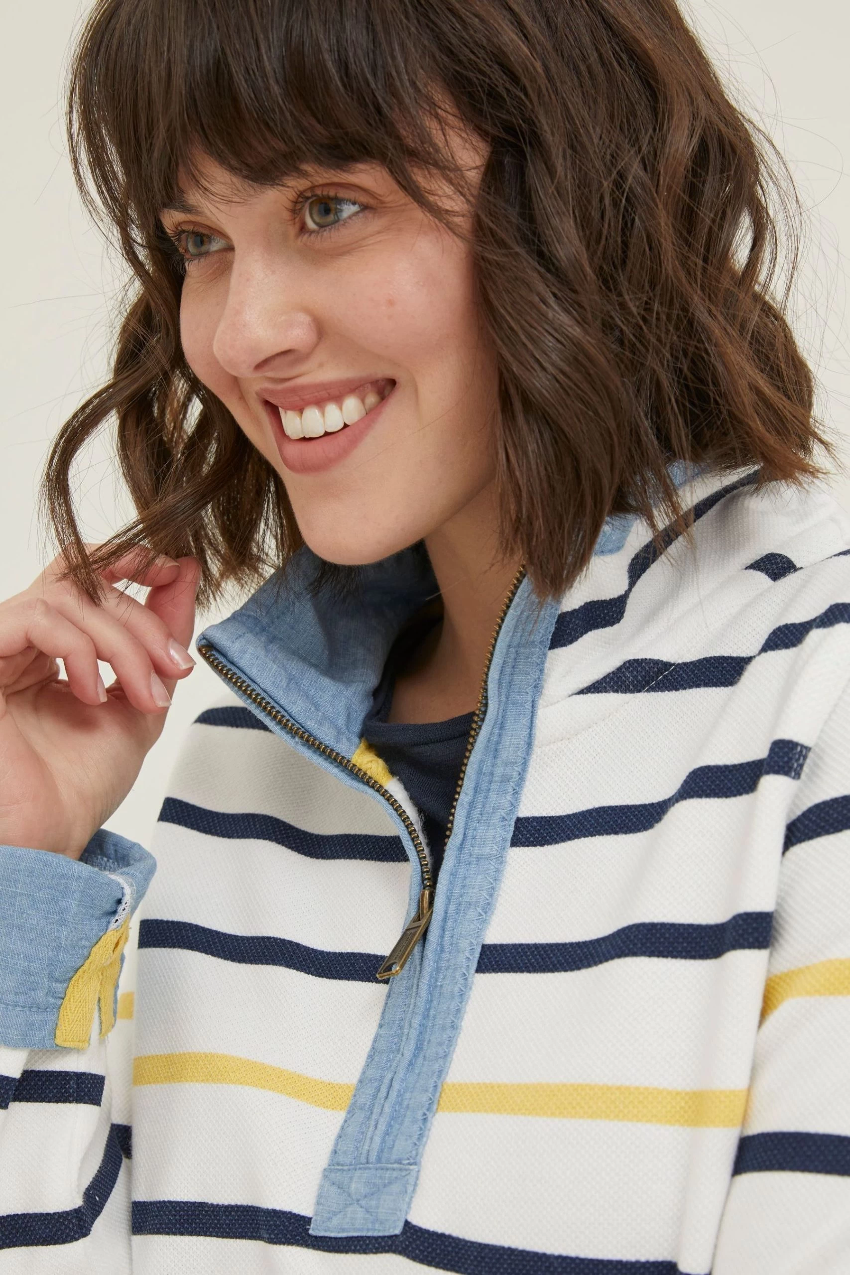 FatFace Natural Airlie Striped Sweatshirt 4 FatFace Natural Airlie Striped Sweatshirt - Image 4
