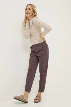 FatFace Purple Aspen Tapered Chinos -Fashion Clothing Store D57582s3