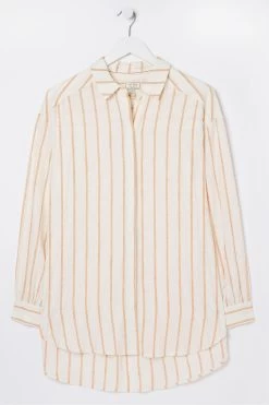 FatFace Billie Linen Blend White Shirt -Fashion Clothing Store D57594s9