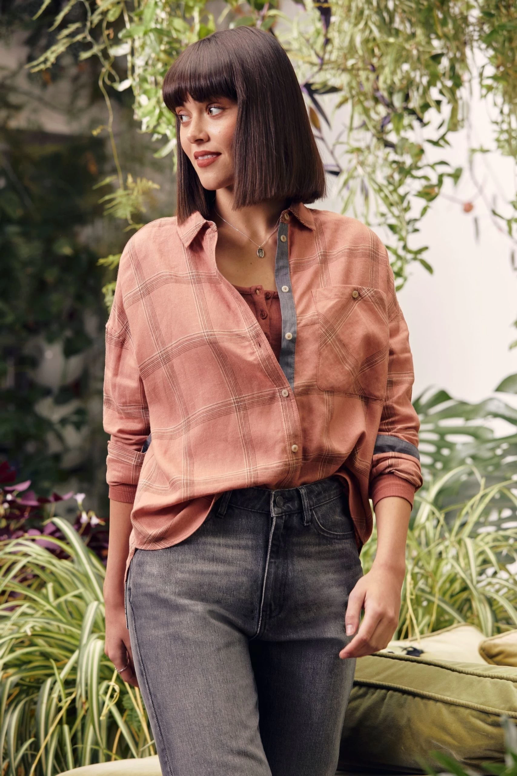 FatFace Frome Relaxed Check Brown Shirt 1 FatFace Frome Relaxed Check Brown Shirt