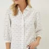 FatFace Kerry Spot Jacquard White Shirt