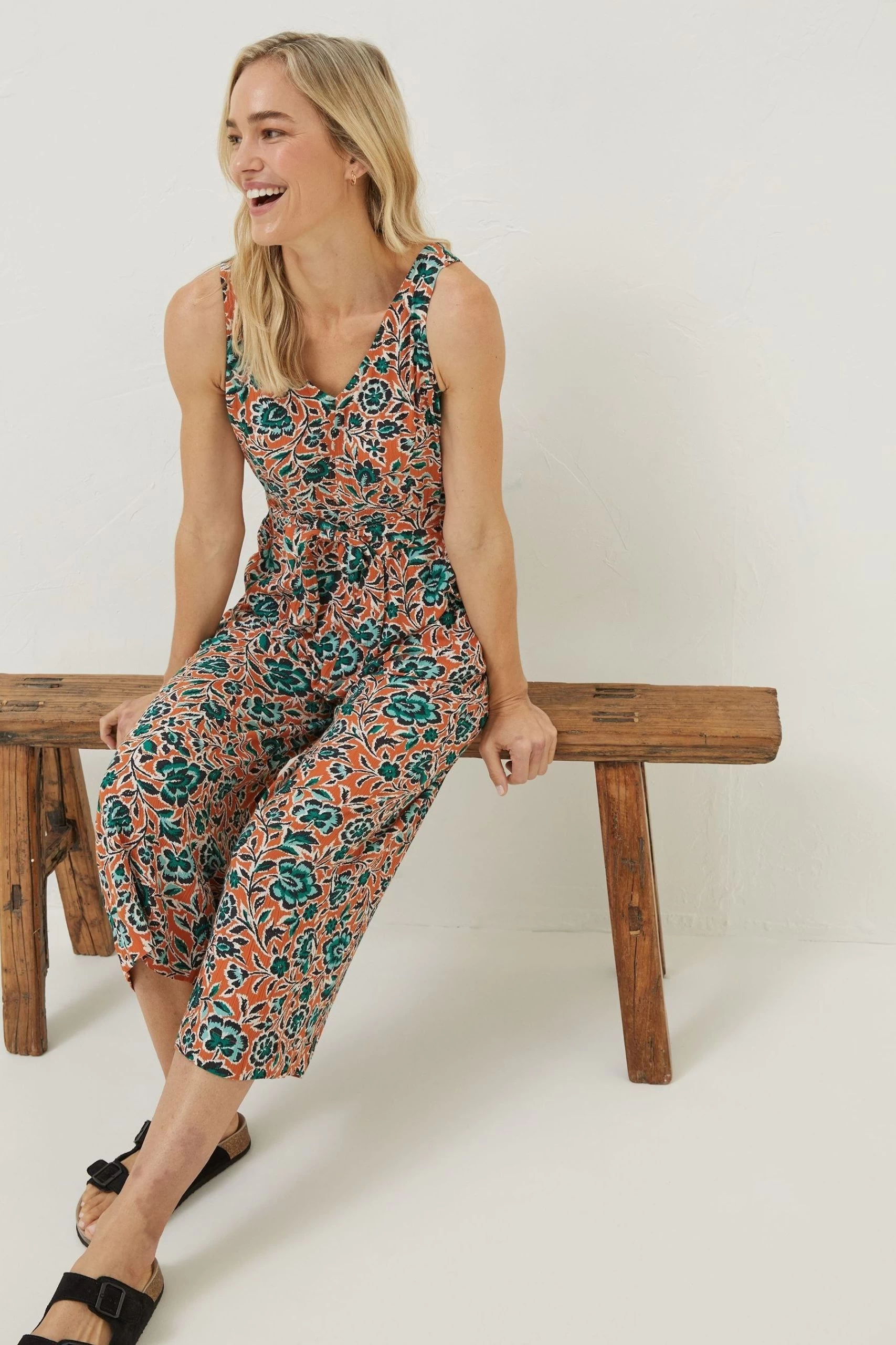 FatFace Orange Aderyn Sketched Jumpsuit 3 FatFace Orange Aderyn Sketched Jumpsuit - Image 3