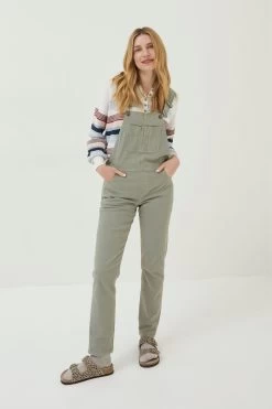 FatFace Green Lewes Canvas Dungarees