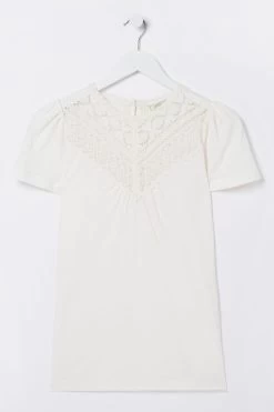 FatFace Natural Yasmin Lace Top -Fashion Clothing Store D57791s5