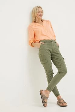 FatFace Orange Winnie Button Through Top