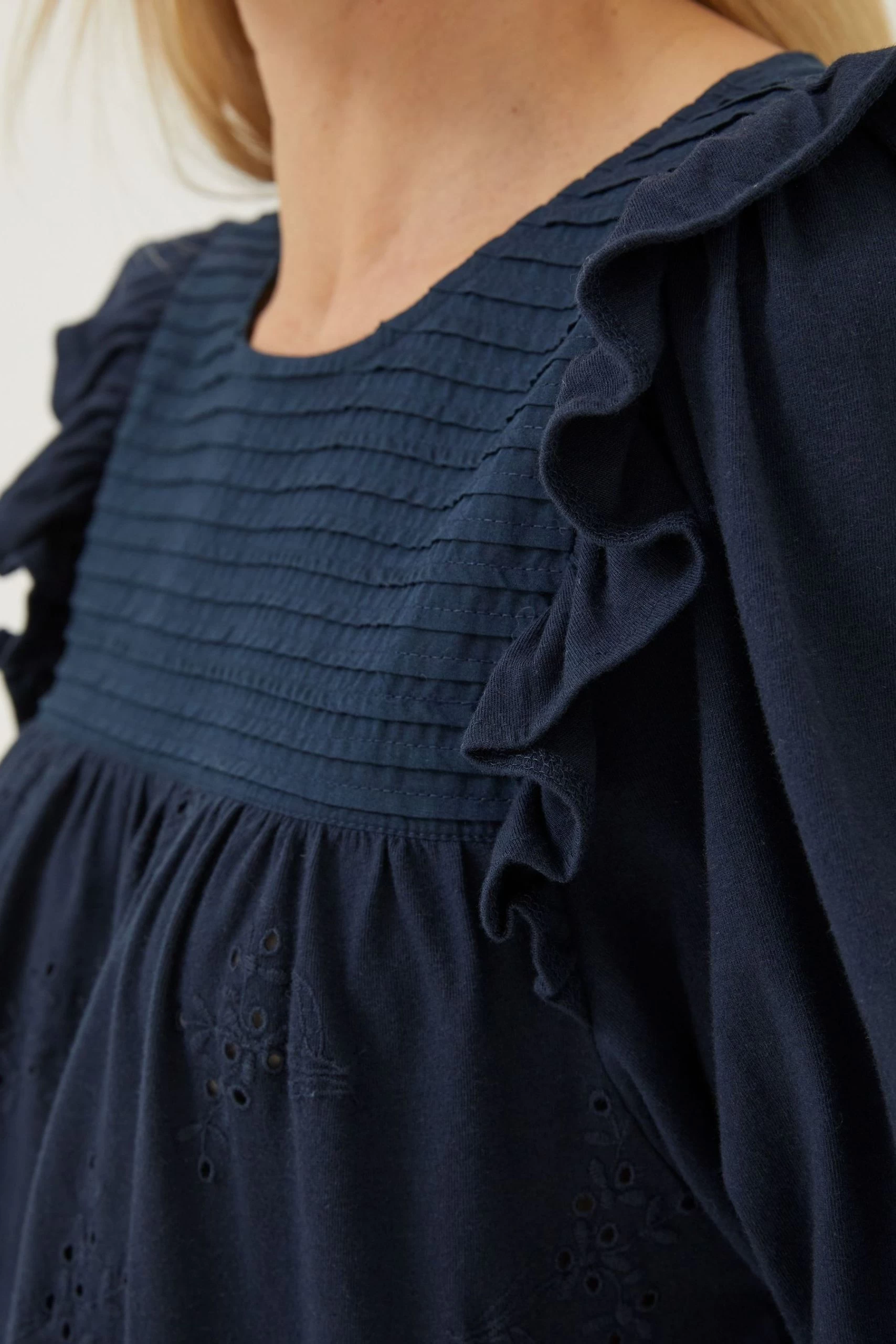 FatFace Blue Marlo Embroidered Top 4 FatFace Blue Marlo Embroidered Top - Image 4