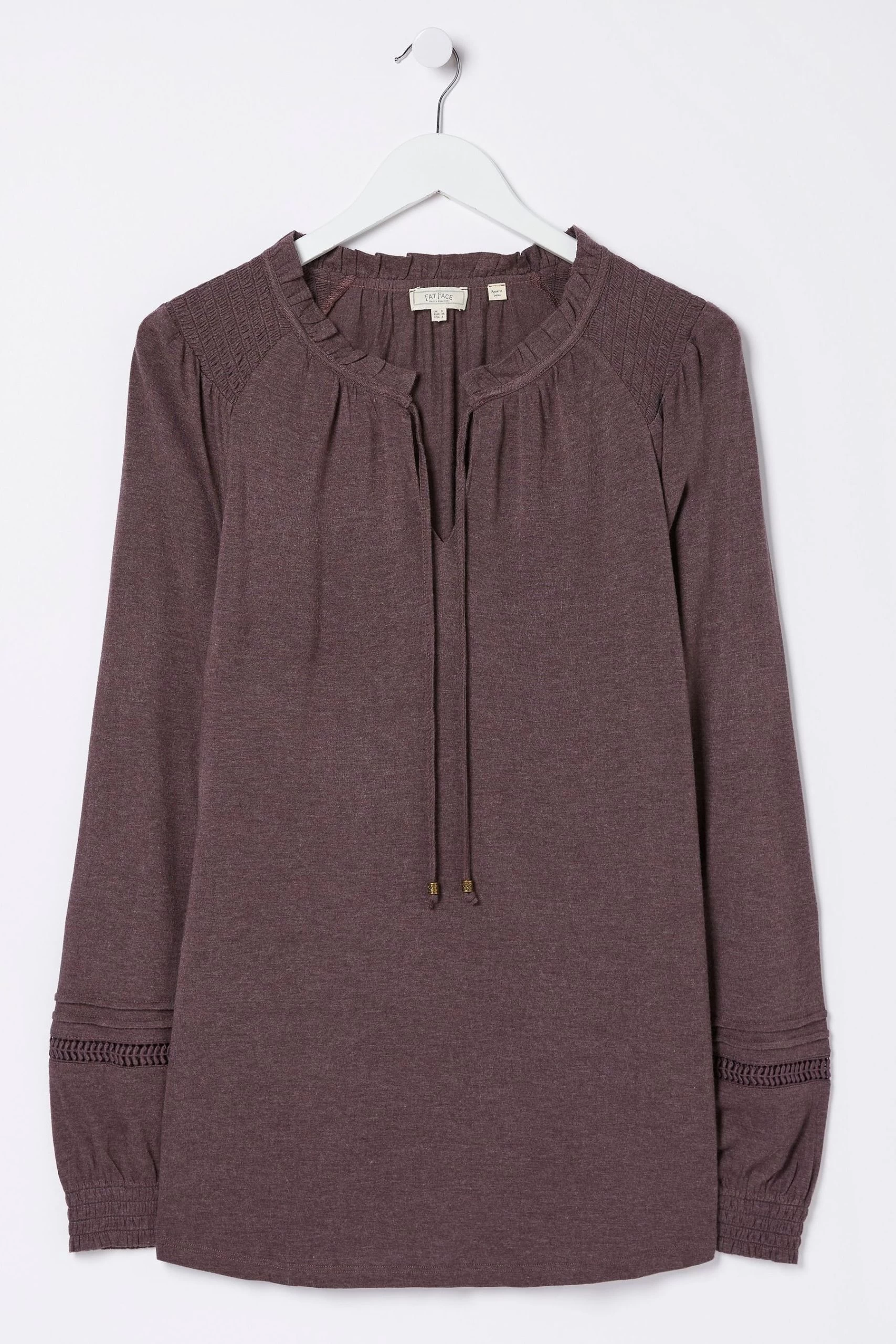 FatFace Purple Nina Notch Neck Tunic Top 5 FatFace Purple Nina Notch Neck Tunic Top - Image 5