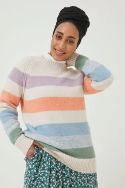 FatFace Purple Neighbourhood Stripe Jumper -Fashion Clothing Store D57813s4