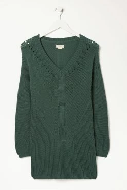 FatFace Green Kayleigh V-Neck Jumper 9 FatFace Green Kayleigh V-Neck Jumper -Fashion Clothing Store D57814s5