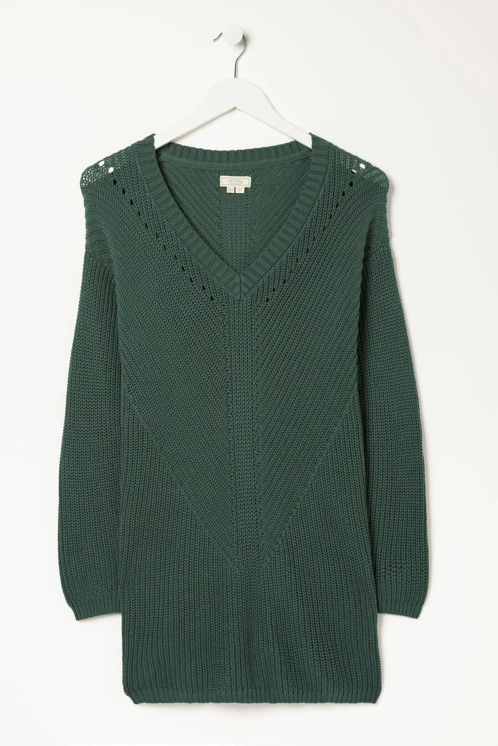 FatFace Green Kayleigh V-Neck Jumper 5 FatFace Green Kayleigh V-Neck Jumper - Image 5