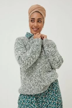 FatFace Green Carly Twist Jumper -Fashion Clothing Store D57817s4