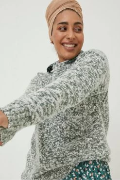 FatFace Green Carly Twist Jumper -Fashion Clothing Store D57817s6