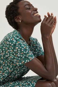 FatFace Green Simone Pears Jersey Dress -Fashion Clothing Store D57828s3