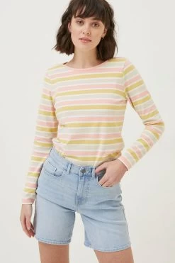 FatFace Natural Block Breton Organic Cotton T-Shirt