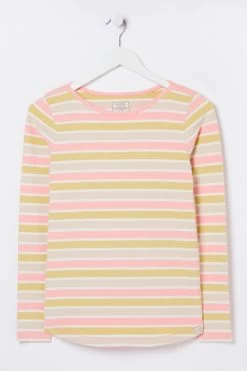 FatFace Natural Block Breton Organic Cotton T-Shirt -Fashion Clothing Store D57834s5