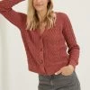FatFace Lucy Cable Brown Cardigan