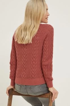 FatFace Lucy Cable Brown Cardigan -Fashion Clothing Store D57839s3