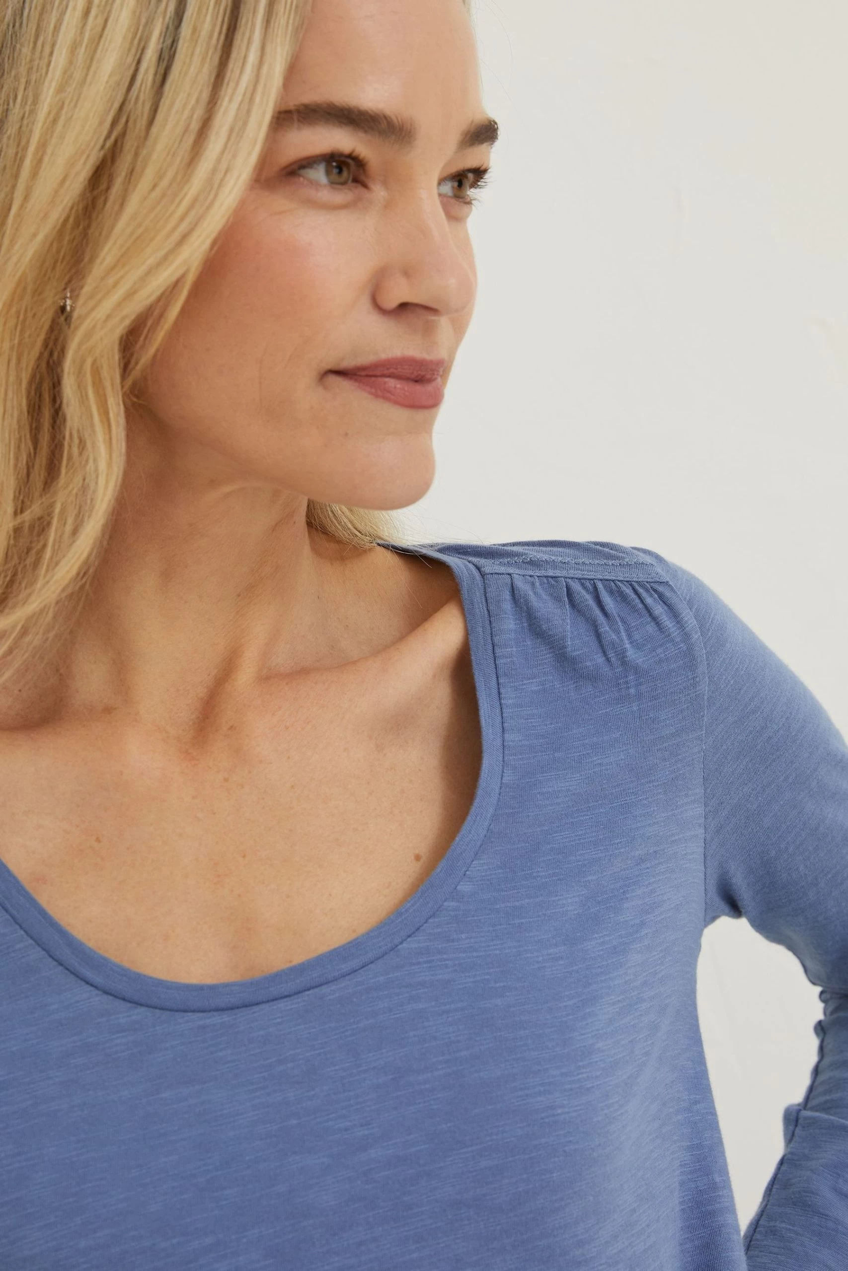 FatFace Blue Persia Organic Cotton T-Shirt 3 FatFace Blue Persia Organic Cotton T-Shirt - Image 3