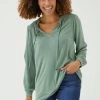 FatFace Green Nina Notch Neck Tunic Top