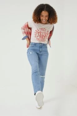 FatFace Pink Ivy Trust The Universe Graphic T-Shirt -Fashion Clothing Store D57874s4