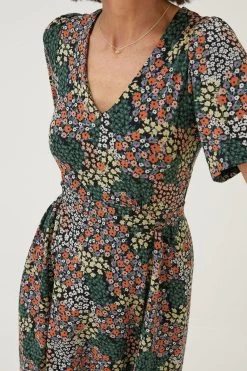 FatFace Fiona Patchwork Jersey Black Dress -Fashion Clothing Store D57882s3