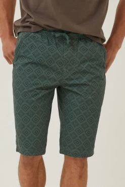 FatFace Green Seaton Tile Print Shorts
