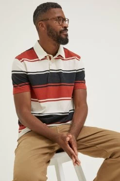 FatFace Red Hastings Stripe Polo Shirt -Fashion Clothing Store D60 942s3