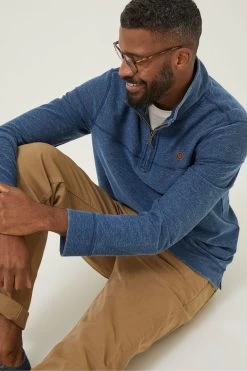 FatFace Blue Half Neck Sweatshirt -Fashion Clothing Store D60 946s3