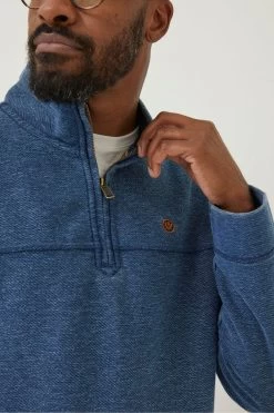 FatFace Blue Half Neck Sweatshirt -Fashion Clothing Store D60 946s4