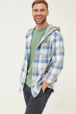FatFace Grey Check Overshirt