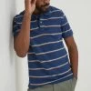 FatFace Blue Pique Stripe Polo Shirt