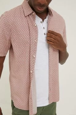 FatFace Red Geo Print Shirt -Fashion Clothing Store D60966s3