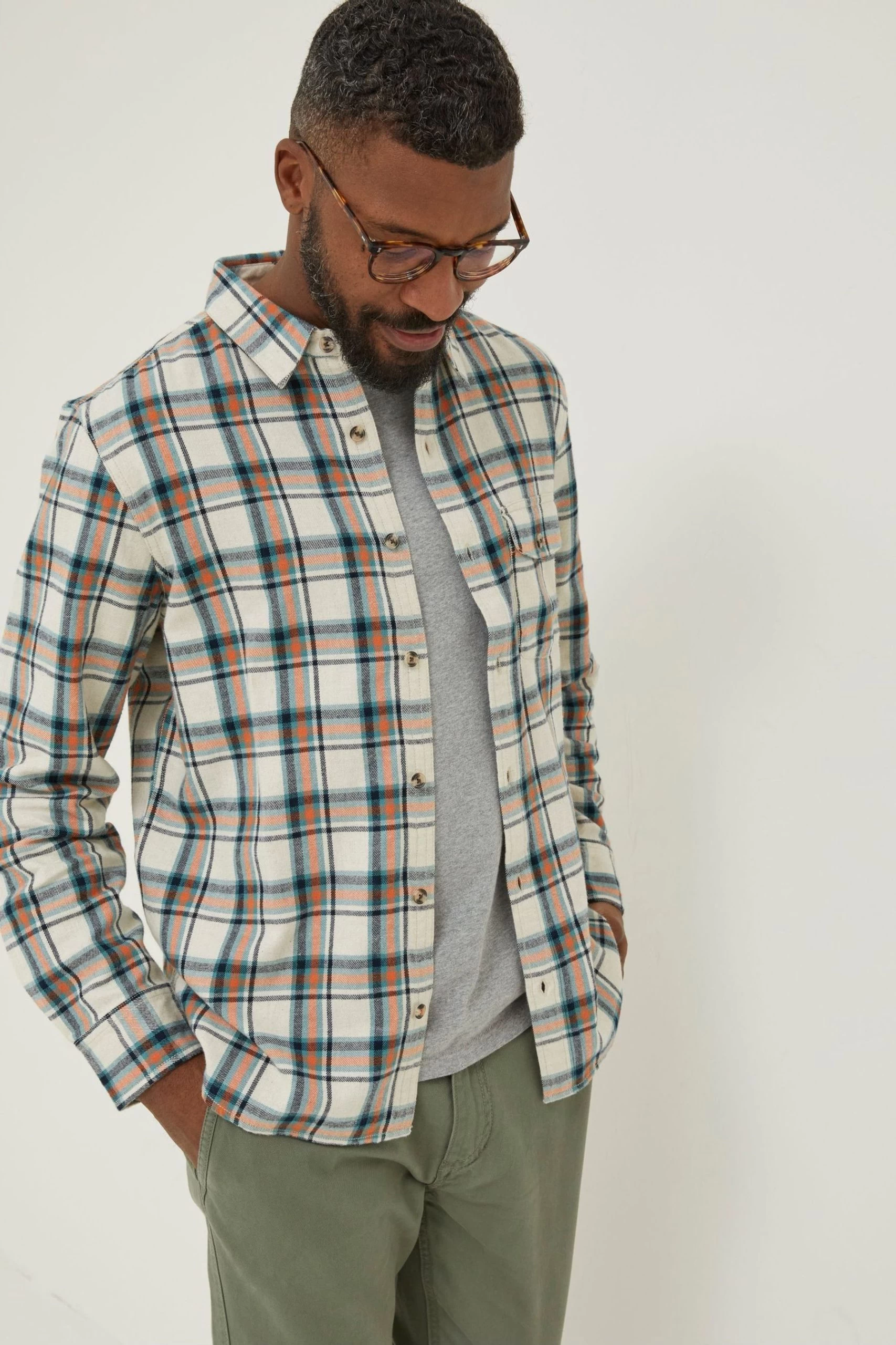FatFace Natural Check Shirt 1 FatFace Natural Check Shirt