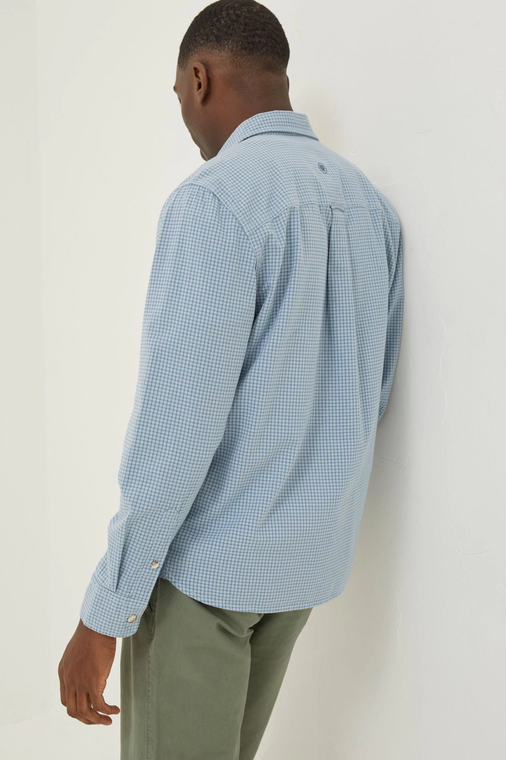 FatFace Blue Gower Gingham Shirt 5 FatFace Blue Gower Gingham Shirt - Image 5