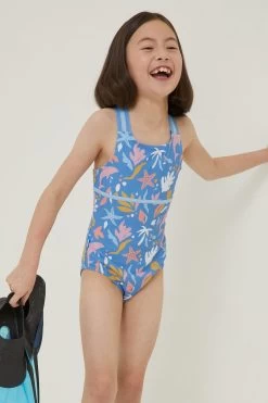 FatFace Blue Sea Scape Swimsuit