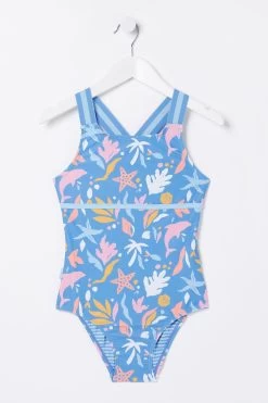 FatFace Blue Sea Scape Swimsuit -Fashion Clothing Store D61 414s4