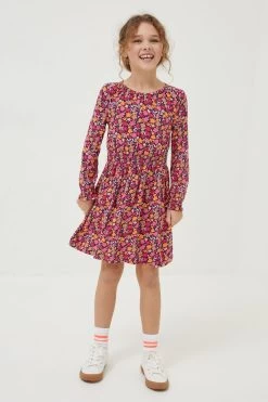 FatFace Pink Amelia Floral Print Dress