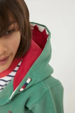 FatFace Green Dinosaur Zip Through Hoodie -Fashion Clothing Store D61 452s4