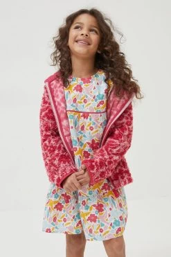 FatFace Red Blooms Zip Through Hoodie