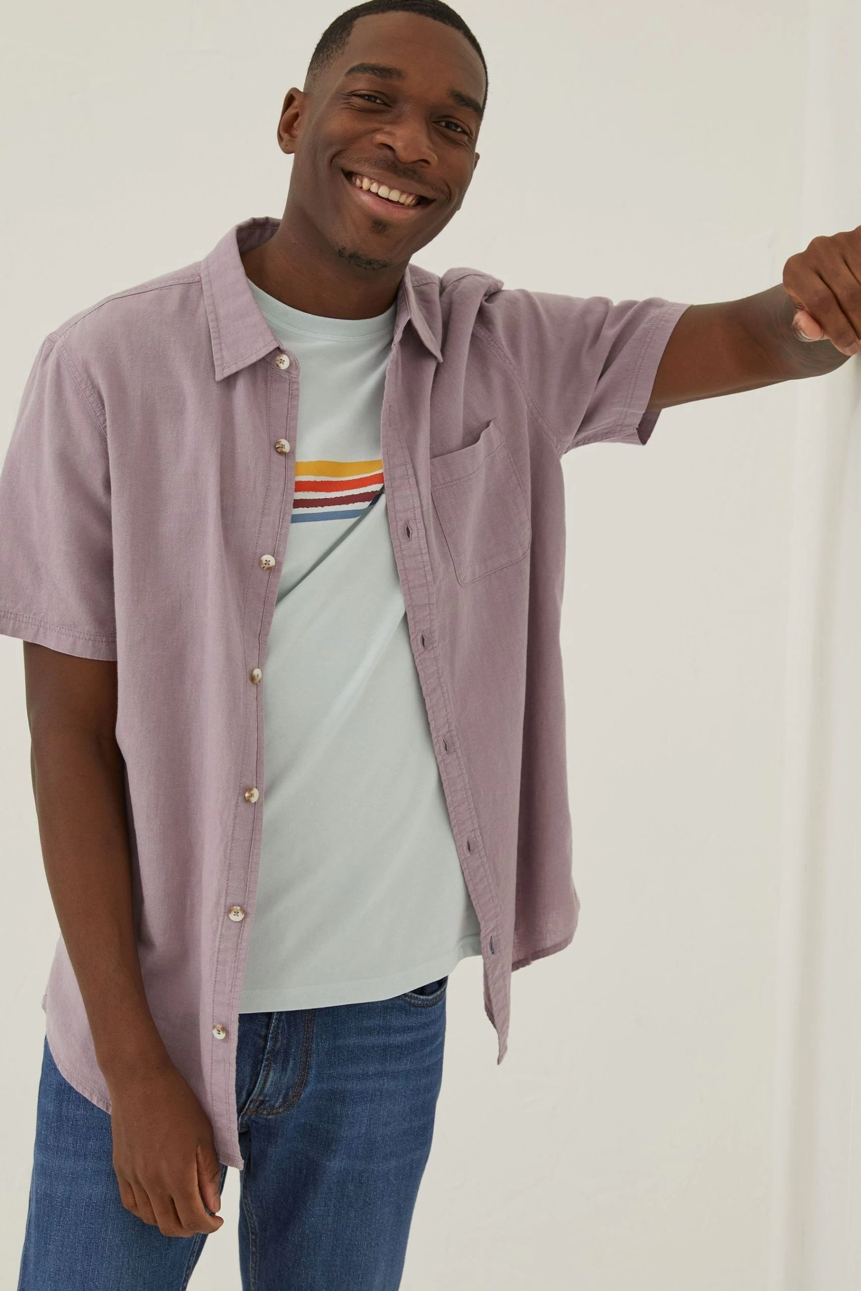 FatFace Purple Bugle Shirt 1 FatFace Purple Bugle Shirt