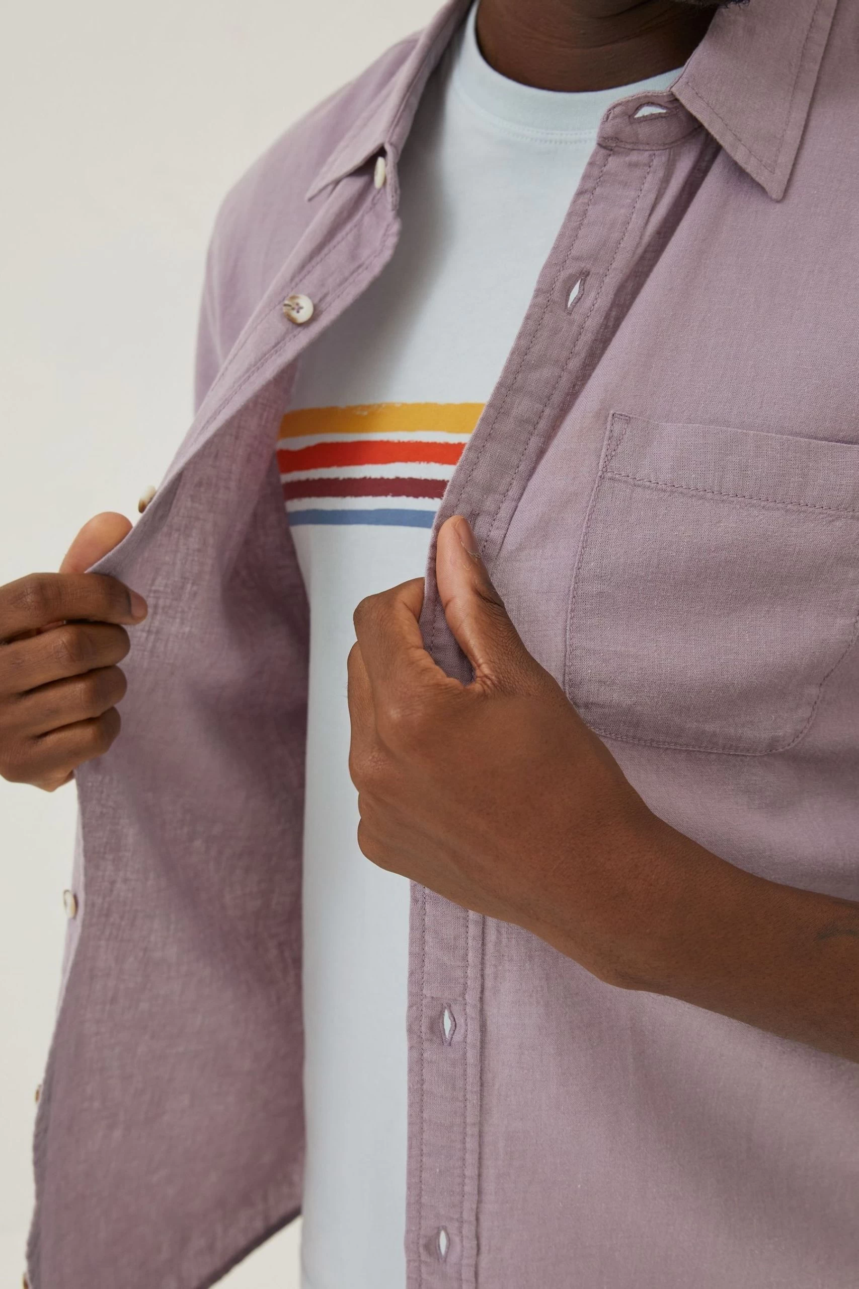 FatFace Purple Bugle Shirt 3 FatFace Purple Bugle Shirt - Image 3