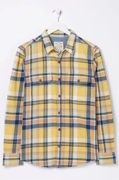 FatFace Yellow Rafety Check Shirt -Fashion Clothing Store D61032s5