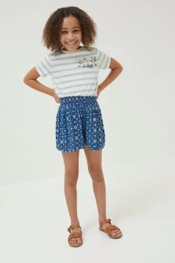 FatFace Blue Floral Tile Flippy Shorts