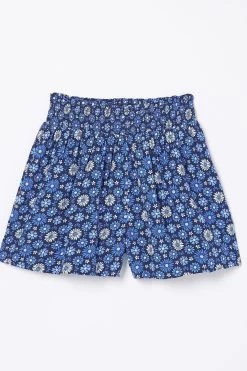 FatFace Blue Floral Tile Flippy Shorts -Fashion Clothing Store D61422s4