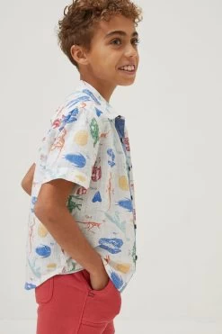 FatFace Natural Printed Shirt -Fashion Clothing Store D61423s3 1